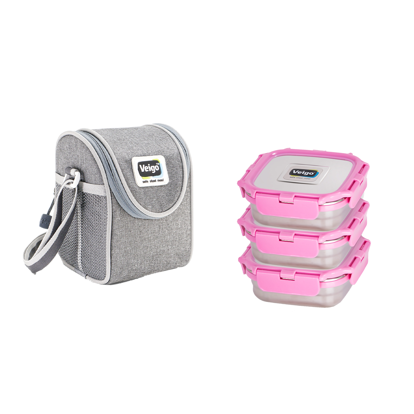 Veigo LunchBoss Combo- Tower of 3 in lunch bag