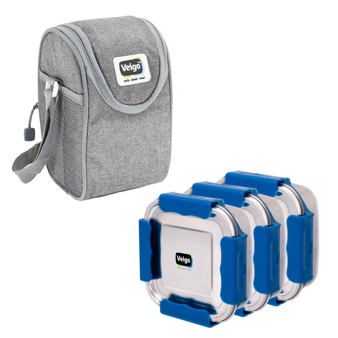 Veigo LunchBoss Combo- Tower of 3 in lunch bag