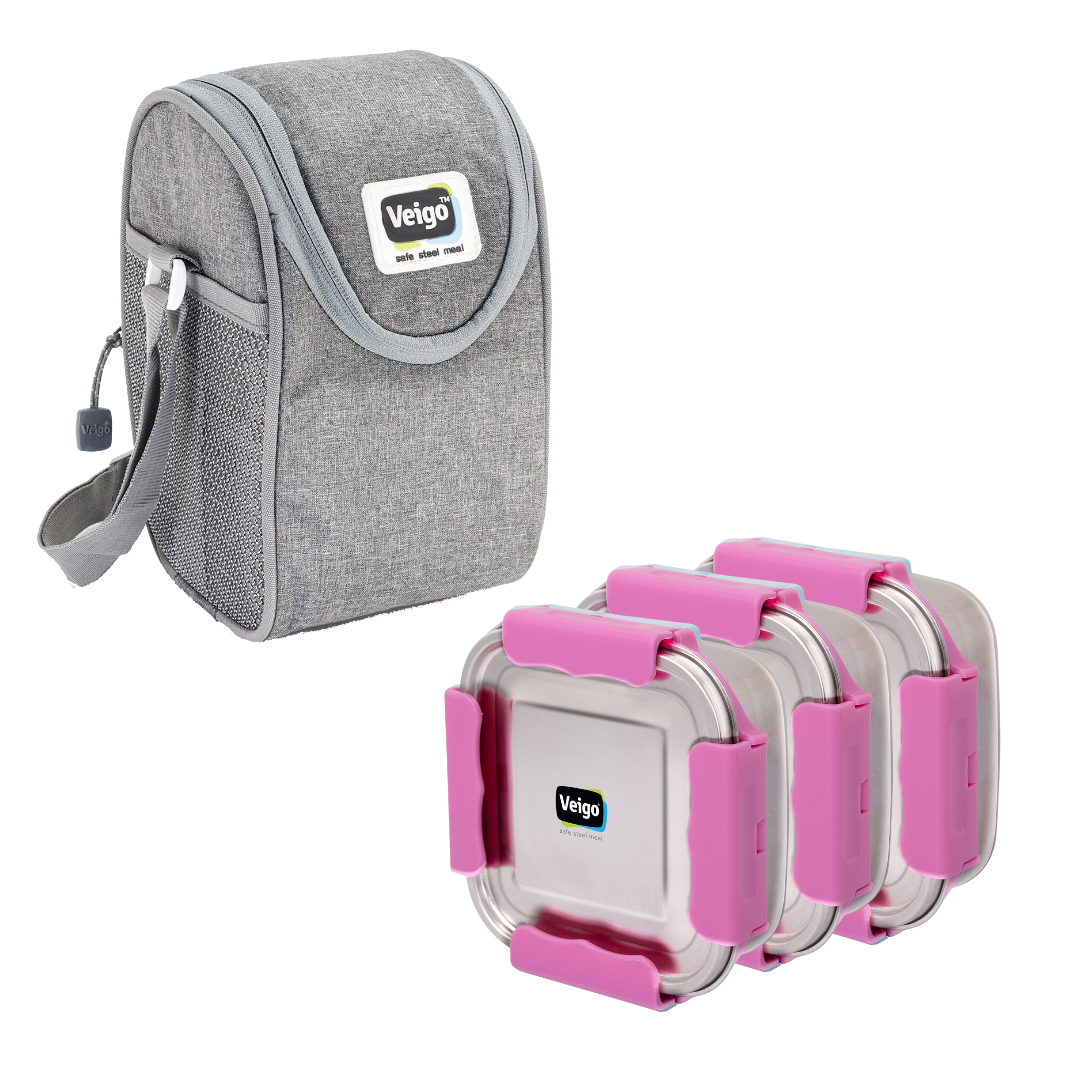 Veigo LunchBoss Combo- Tower of 3 in lunch bag